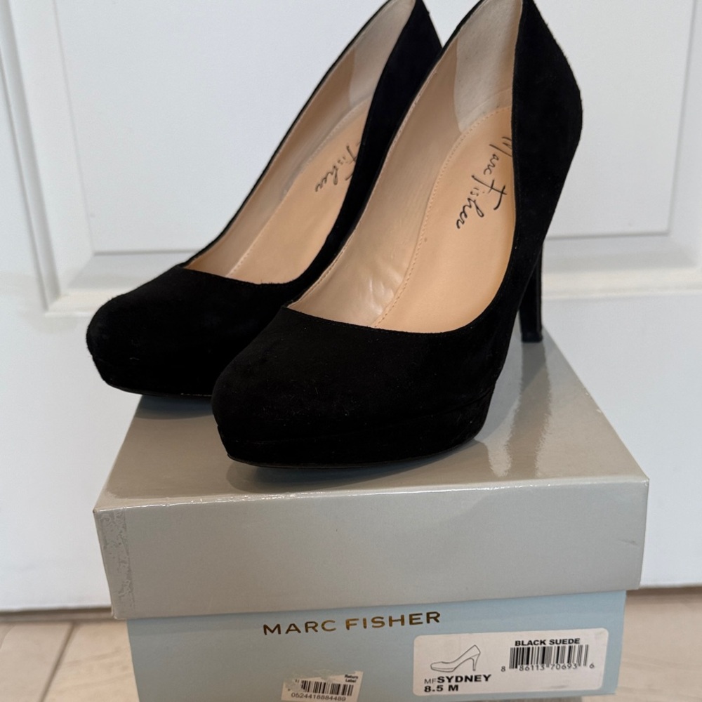 Marc Fisher Classic Black Suede Pumps